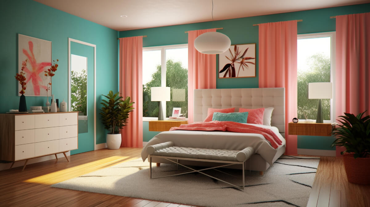 Hestya-interior-design-mid-century-modern-style-with-pink-and-teal