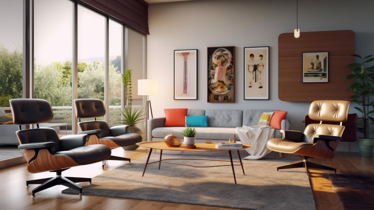 Hestya-custom-design-a-mid-century-living-room-design-with-Eames-lounge-chair
