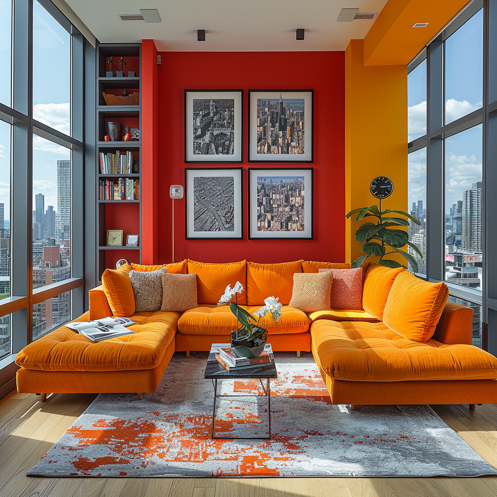 Fiery Spaces: Channeling Aries' Passion with Bold Reds and Oranges